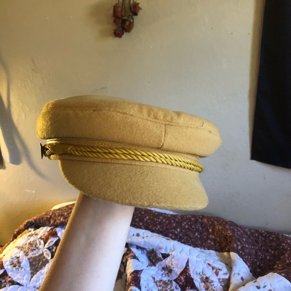 Yellow baker boy hat